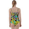 Shapes on a yellow background                                   Twist Front Tankini Set View2