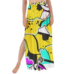 Shapes On A Yellow Background                                       Maxi Chiffon Tie-up Sarong by LalyLauraFLM