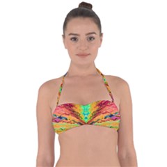 Pink Yellow And Tropical Pink Created By Flipstylez Designs Halter Bandeau Bikini Top by flipstylezfashionsLLC