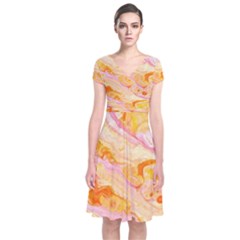 Sun Storm Short Sleeve Front Wrap Dress by lwdstudio