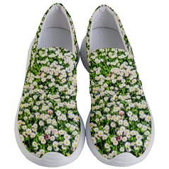 Green Field Of White Daisy Flowers Women s Lightweight Slip Ons by FunnyCow