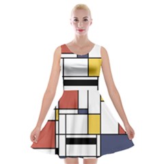 Abstract Art Of Avant Garde Velvet Skater Dress by FunnyCow