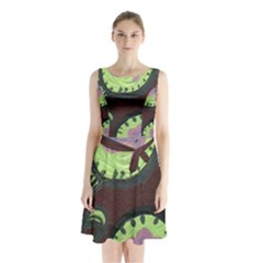 Cute Crab Sleeveless Waist Tie Chiffon Dress by snowwhitegirl