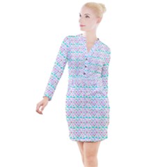 Hearts Butterflies White 1200 Button Long Sleeve Dress by snowwhitegirl