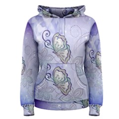 Wonderful Butterlies With Flowers Women s Pullover Hoodie by FantasyWorld7