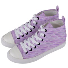 Silly Stripes Lilac Women s Mid-top Canvas Sneakers by snowwhitegirl