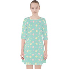 Teal Milk Hearts Pocket Dress by snowwhitegirl