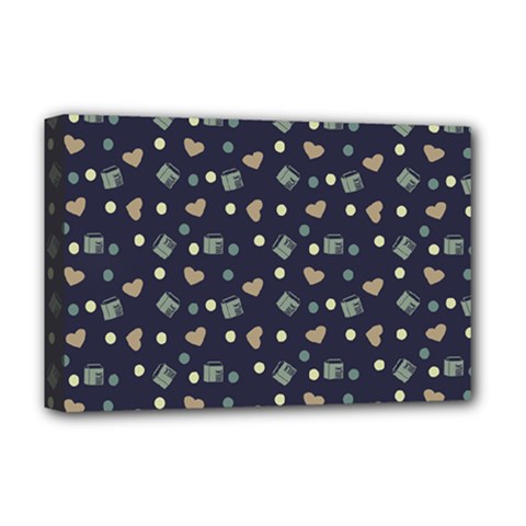 Blue Milk Hearts Deluxe Canvas 18  X 12   by snowwhitegirl