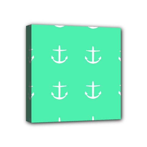 Seafoam Anchors Mini Canvas 4  X 4  by snowwhitegirl