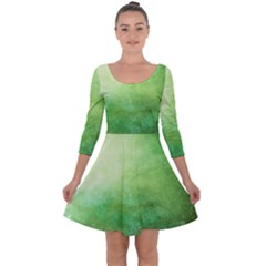 Galaxy Green Quarter Sleeve Skater Dress by snowwhitegirl