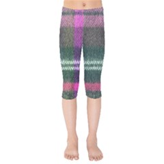 Pink Plaid Flannel Kids  Capri Leggings  by snowwhitegirl