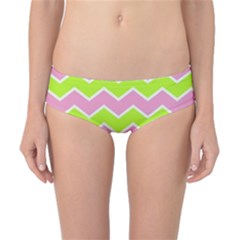 Zigzag Chevron Pattern Green Pink Classic Bikini Bottoms by snowwhitegirl