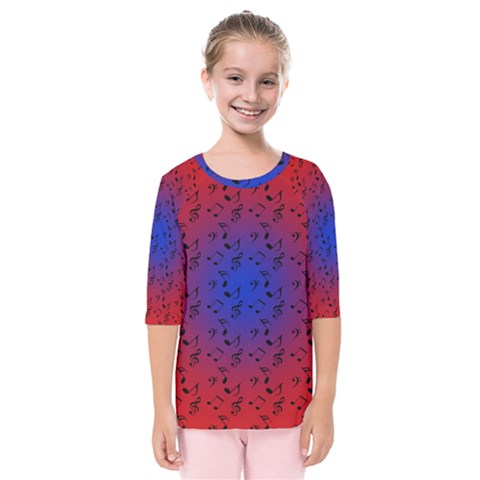 Red Music Blue Moon Kids  Quarter Sleeve Raglan Tee by snowwhitegirl