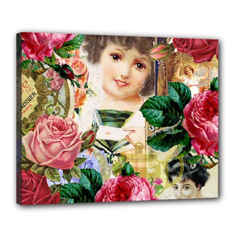 Little Girl Victorian Collage Canvas 20  X 16  by snowwhitegirl