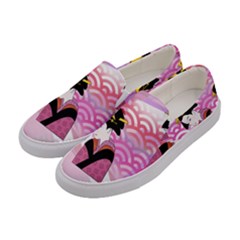 Japanese Abstract Pink Women s Canvas Slip Ons by snowwhitegirl