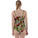 Fruit Blossom Gray Twist Front Tankini Set View2