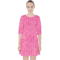 Knitted Wool Bright Pink Pocket Dress by snowwhitegirl