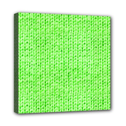 Knitted Wool Neon Green Mini Canvas 8  X 8  by snowwhitegirl