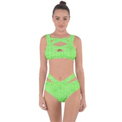 Knitted Wool Neon Green Bandaged Up Bikini Set  by snowwhitegirl