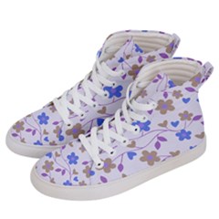 Blue Vintage Flowers Women s Hi-top Skate Sneakers by snowwhitegirl