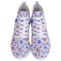 Blue Vintage Flowers Men s Lightweight High Top Sneakers by snowwhitegirl