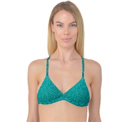 Aqua Glitter Reversible Tri Bikini Top by snowwhitegirl