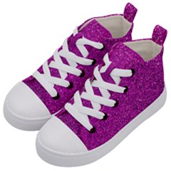 Pink  Glitter Kid s Mid-top Canvas Sneakers by snowwhitegirl