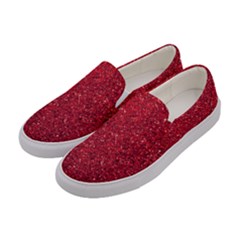 Red  Glitter Women s Canvas Slip Ons by snowwhitegirl