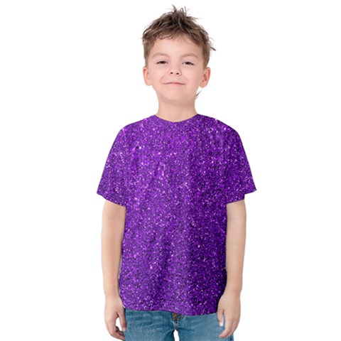 Purple  Glitter Kids  Cotton Tee by snowwhitegirl