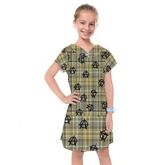 Yellow Plaid Anarchy Kids  Drop Waist Dress by snowwhitegirl