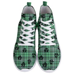 Green  Plaid Anarchy Men s Lightweight High Top Sneakers by snowwhitegirl