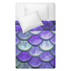 Blue Purple Mermaid Scale Duvet Cover Double Side (single Size) by snowwhitegirl