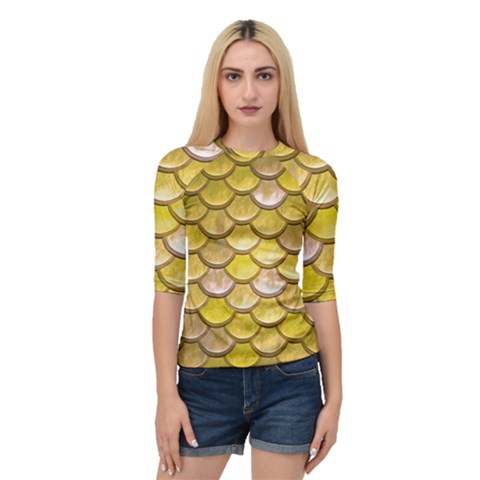 Yellow  Mermaid Scale Quarter Sleeve Raglan Tee by snowwhitegirl