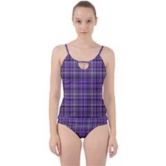 Purple  Plaid Cut Out Top Tankini Set by snowwhitegirl