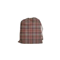 Peach  Plaid Drawstring Pouch (xs) by snowwhitegirl