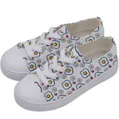 Eggs White Kids  Low Top Canvas Sneakers by snowwhitegirl