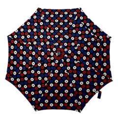 Eye Dots Red Blue Hook Handle Umbrellas (large) by snowwhitegirl