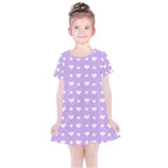 Hearts Dots Purple Kids  Simple Cotton Dress by snowwhitegirl