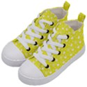 Hearts And Star Dot Yellow Kid s Mid-Top Canvas Sneakers View2