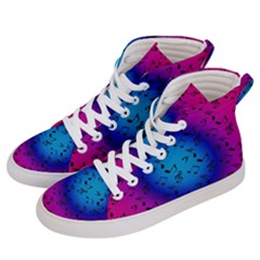 Pink Music Blue  Moon Men s Hi-top Skate Sneakers by snowwhitegirl