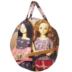 Playing The Guitar Giant Round Zipper Tote by snowwhitegirl