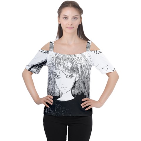 Girl Cutout Shoulder Tee by snowwhitegirl