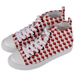 Strawberries Women s Mid-top Canvas Sneakers by snowwhitegirl