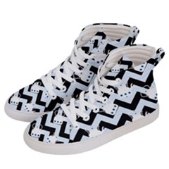 Blue Teapot Chevron Men s Hi-top Skate Sneakers by snowwhitegirl