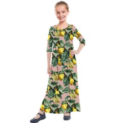 Fruit Branches Kids  Quarter Sleeve Maxi Dress by snowwhitegirl