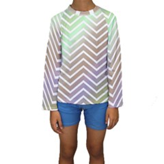 Ombre Zigzag 03 Kids  Long Sleeve Swimwear by snowwhitegirl