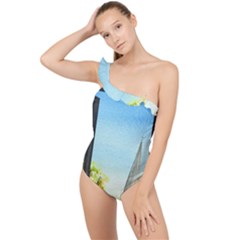 Town 1660455 1920 Frilly One Shoulder Swimsuit by vintage2030