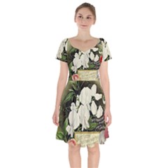 Flowers 1776617 1920 Short Sleeve Bardot Dress by vintage2030