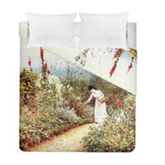 Lady And Scenery Duvet Cover Double Side (full/ Double Size) by vintage2030