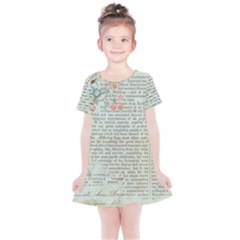 Rose Book Page Kids  Simple Cotton Dress by vintage2030